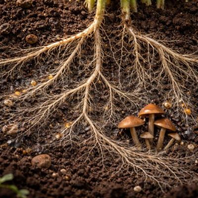 Réseau mycorhizien sous terre humide (1)